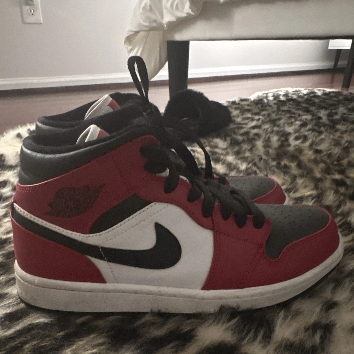 Jordan 1 Mid Black Red for Sale | Authenticity Guaranteed | eBay