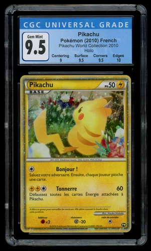CGC 9.5/10 GEM MINT Pokemon French Pikachu World Collection Holo Promo