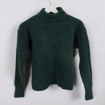 Vintage Sportables 80s Women's Turtleneck thick knit sweater Size Small Forest