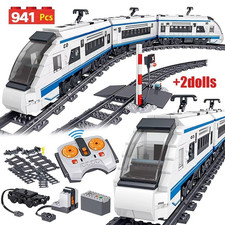 Elektrischer Baustein Zug 941 Teile RC Bahn Set Schienen Motor Kinder Spielzeug