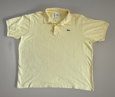 Lacoste Short Sleeve Polo Shirt Yellow Embroidered Gator Logo Size 7 XXL JBHS