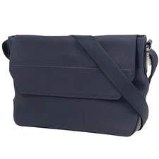 Hermes City News Messenger Shoulder Bag Togo Blue Nuit A #BS207