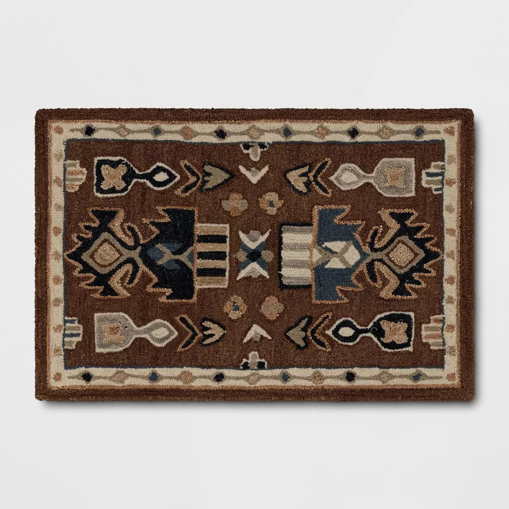 2'x3' Wool Tufted Accent Rug Brown - Threshold