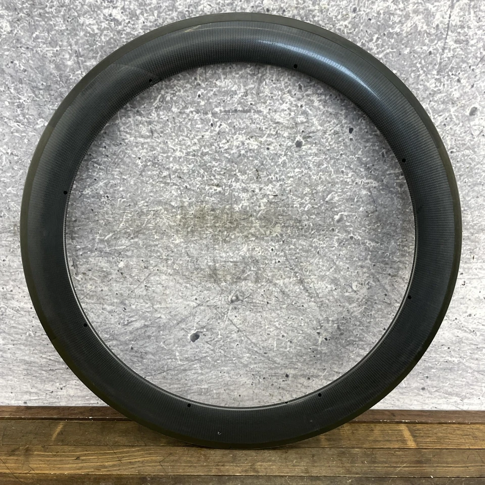 700c Aero Carbon Fiber Clincher Rim 16H Front Alloy Brake Track Deep NOS - Image 3 of 4