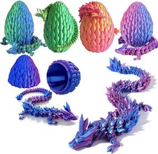 12inch 3D Printed Dragon Egg,Mystery Crystal Dragon Fidget Toys,Articulated Drag