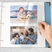 3 Ring Binder Photo Pages, Self Stick, Fits 2x3 to 8x10 Photos, White