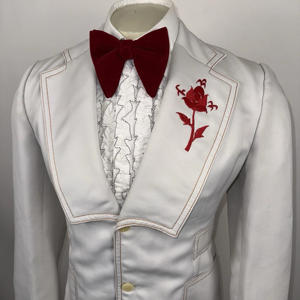 Chaqueta Esmoquin Vintage Años 60 70 Ocio Traje Abrigo Disco Baile de graduación Boda Hombres 38 Pequeña Foto 4 de 4