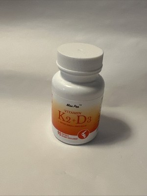 Miss Pep Vitamin K2 + D3 Softgels, 90 Count Supports, Muscle Bone & Joint Health