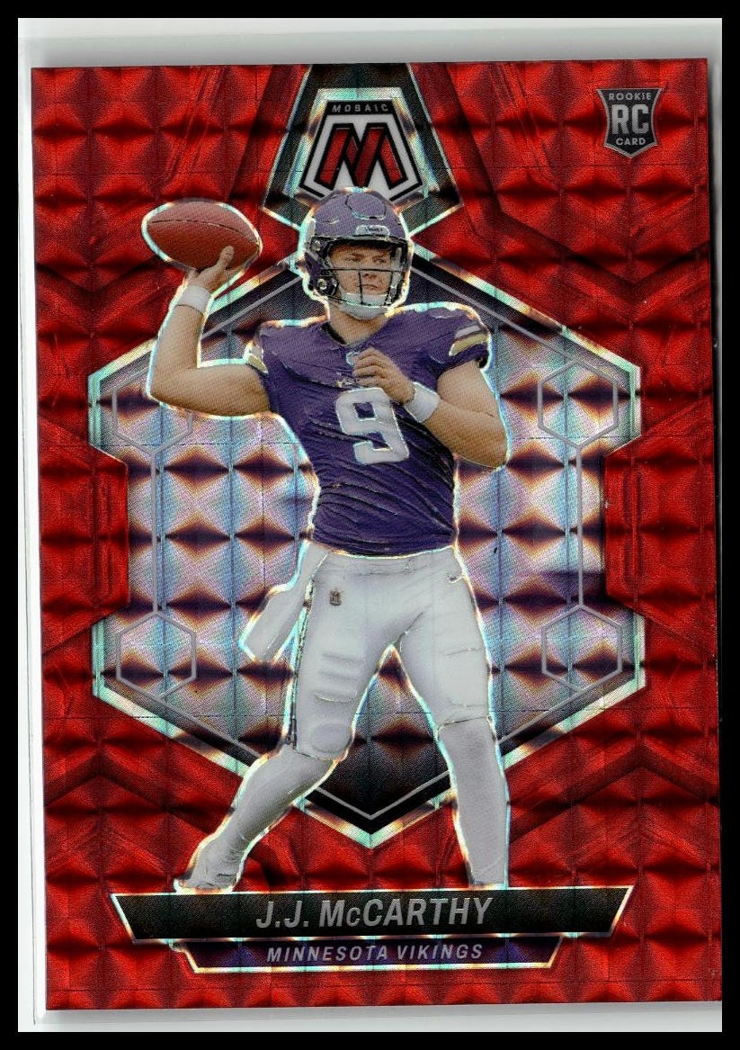 2024 Panini Mosaic #310 J.J. McCarthy Mosaic Red