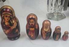 Matryoshka Nesting Dolls 5 Set Life of Jesus Christ Nativity Russian 7" SIGNED