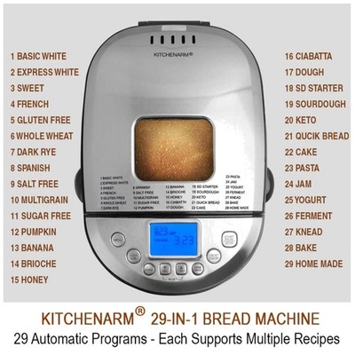 Stainless Steel Bread Maker - 29-in-1 Bread Machine