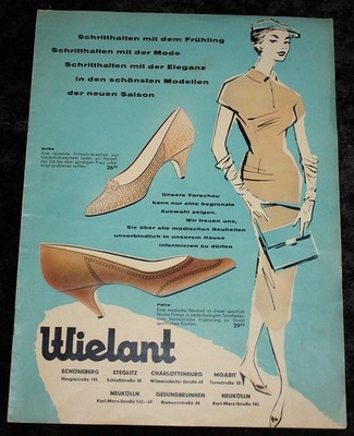 WIELANT , Berliner Schuhgeschäft, alter Original Prospekt , 50 er Jahre