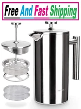 Secura French Press Coffee Maker, 304 Grade Stainless Steel Insulated Coffee