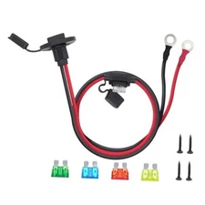 10 AWG 2 FT SAE Power Socket Sidewall Port to O Ring Terminal, Pure 10AWG 2FT