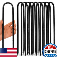 Homwin Trampoline Stakes 12 inches 10-Pack U Stake for Ground Heavy Duty Trampol