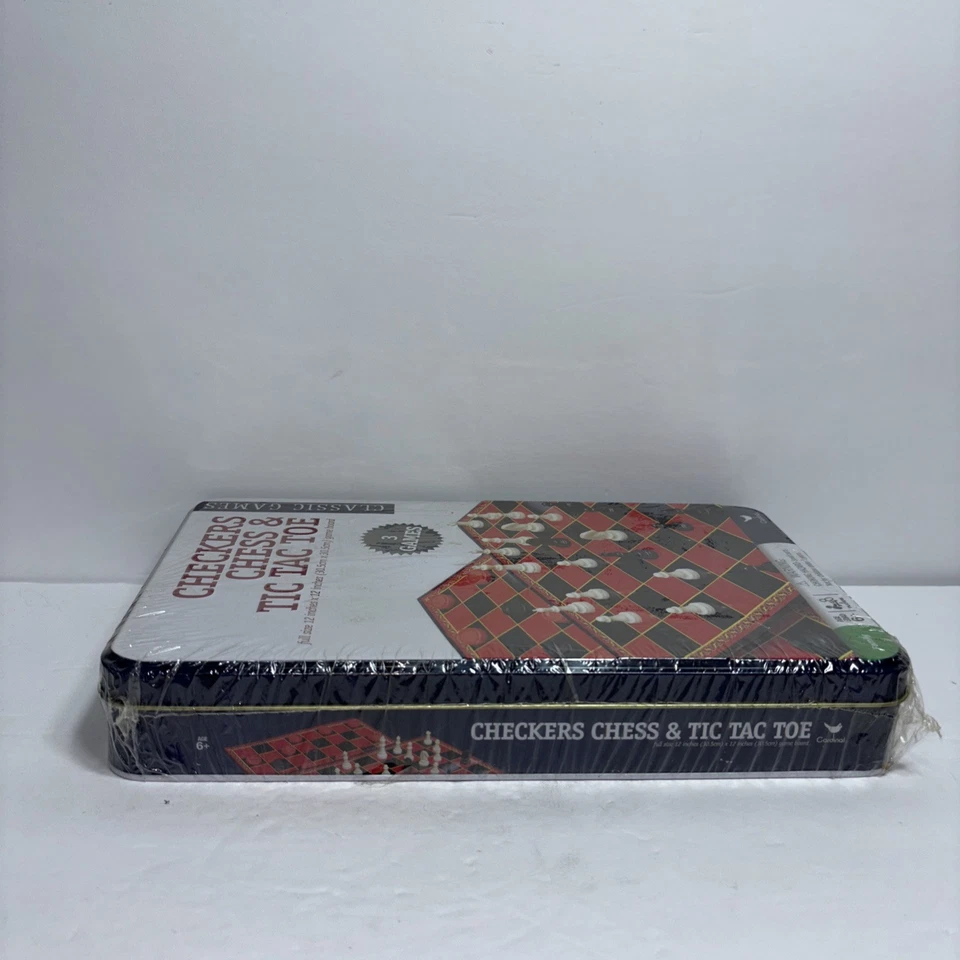 CHECKERS CHESS TIC-TAC-TOE by Cardinal Travel Classic Games In Collectible Tin - Image 4 of 4