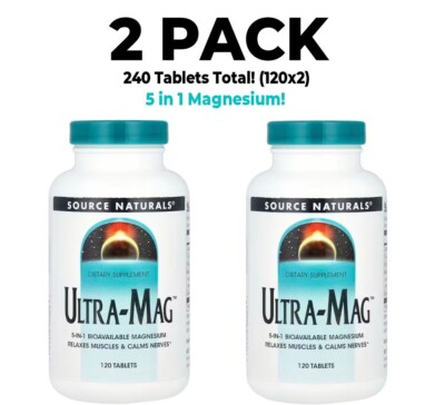 Source Naturals, Ultra-Mag, 2 PACK, 120 Tablets each (240 total!), Magnesium