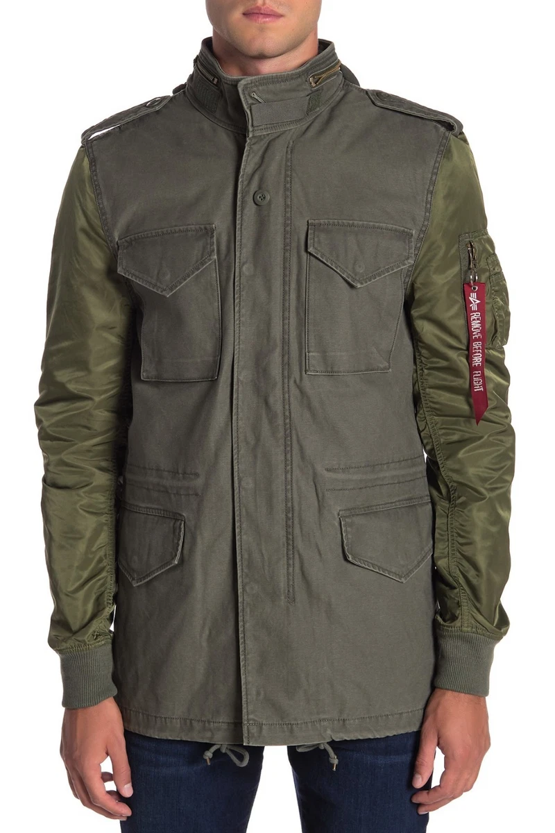 Alpha Industries Fusion Field Coat Men Bomber Sage Jacket | MJF47509C1 Olive eBay M-65