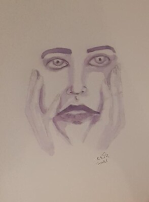 Unframed Watercolor Monochromatic Painting
