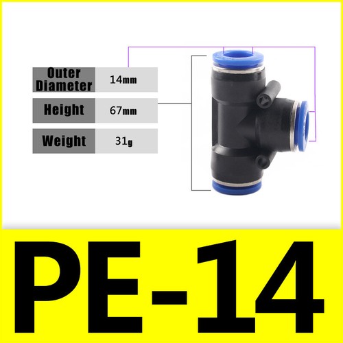 Pneumatic Push In Fitting Air Water Pipe Connectors Hydraulic Push Fit 4/6~16 mm - Picture 43 of 254