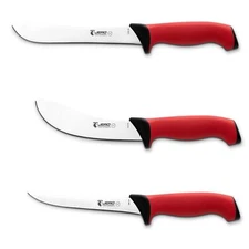 Jero Pro Series TR 3 Piece Butcher Set - Narrow Butcher, Skinning Knife, and ...