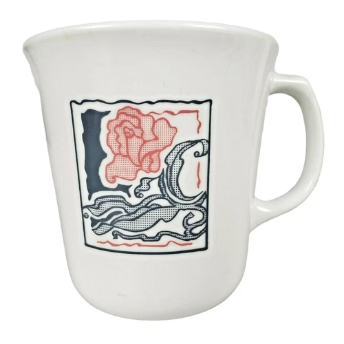 Corning Rose Tea Cup D Handle Coffee Mug 25 M'Wave Ceramic Porcelain Vintage