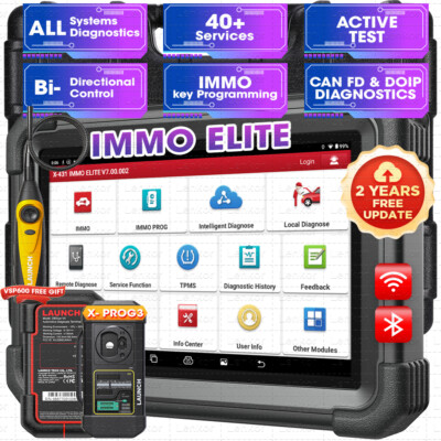 2024 Launch X431 IMMO Elite K~ey Programming Tool Full System Diagnostic Scanner