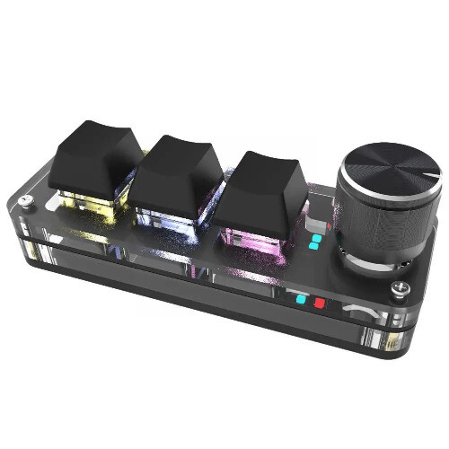 RGB Wireless Mechanical Keyboard with 3 Programmable Keys, 1 Knob, 2.4G and Bluetooth Connectivity