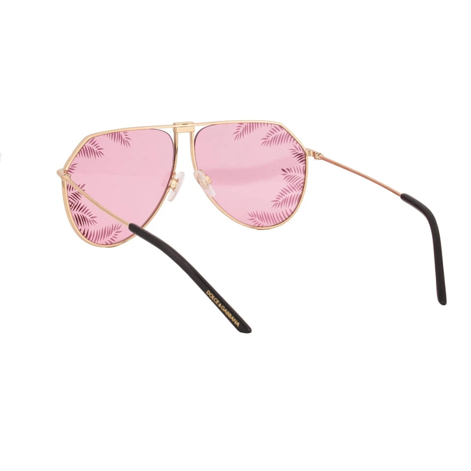 Gafas de sol DOLCE & GABBANA DJ KHALED estilo piloto de metal DG 2248 dorado rosa 13530 Foto 4 de 4