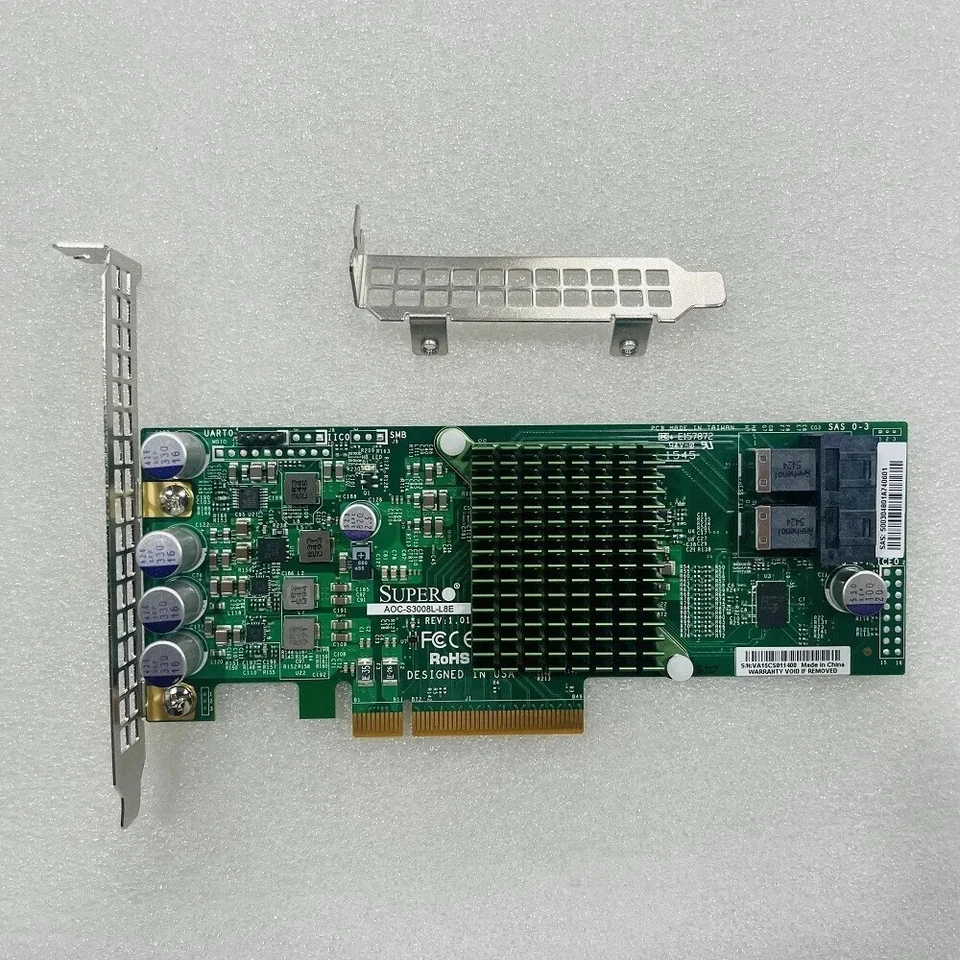 Supermicro SAS3008 AOC-S3008L-L8e - LSI 9300-8i 12Gbps SAS-3 HBA IT Mode