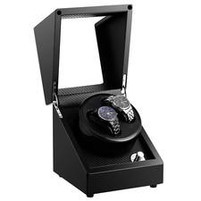 Automatic Dual Watch Winder Storage Display Case  Wood Watch Organizer Box Gifts