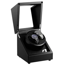 Automatic Dual Watch Winder Storage Display Case  Wood Watch Organizer Box Gifts