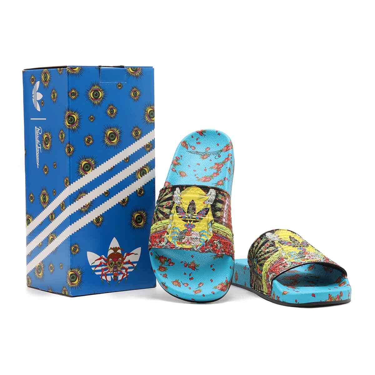 Keiichi Tanaami adidas Adilette Tanaami Signal Cyan IH5964 Keiichi Tanaami adidas Adilette Tanaami Signal Cyan IH5964