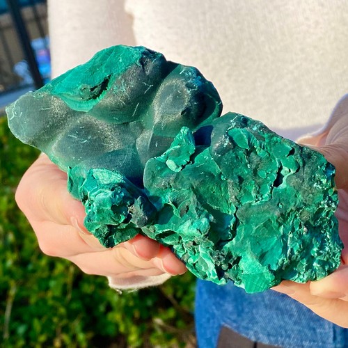 1.1LB Natural Cat's Eye Malachite Stone - Unique Optical Effect Specimen - Picture 4 of 13