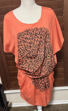 Very J Orange Mini Dress black dahlia rhinestone bling going out date night sz S