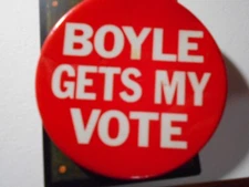 3" Boyle Gets My Vote unknown office and location cello pinback button