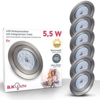 6 Einbaustrahler 230V Dimmbar Ultra-Flach Einbau-Spots Lampen Deckenleuchten Set