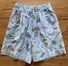 VTG Dockers Multi-Color Women's Shorts Size Small 100 Cotton Croquet Theme NICE