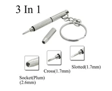 Mini 3in1 Screwdriver Glasses Phone Watch Screw Repair Tool Keyring Keychain