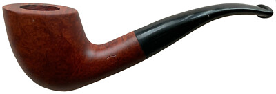 Mitchell Thomas Red Smooth Bent Danish Flair Briar Pipe Vulcanite Stem - 4012K