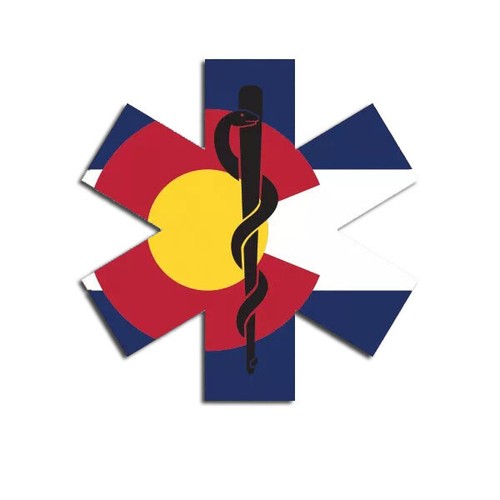 Adesivo decalcomania bandiera EMT a forma di stato del Colorado - Foto 1 di 3