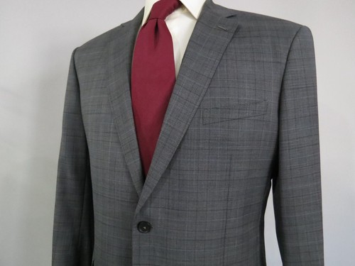 Sebastien Grey Hand tailored check Hacking two button slim cut suit 44 R - Picture 3 of 21