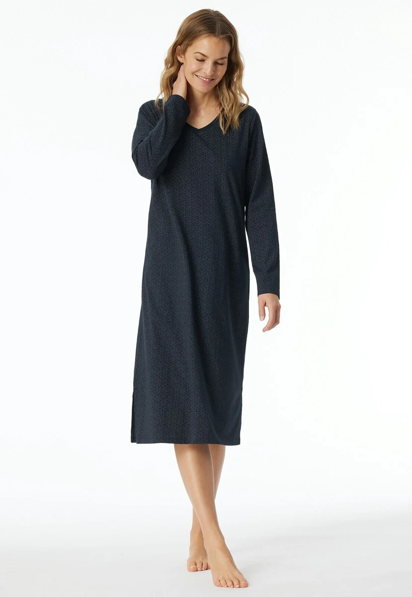 Schiesser Camicia da Notte Donna 110 CM Vestaglia Manica 38-54 M L XL XXL