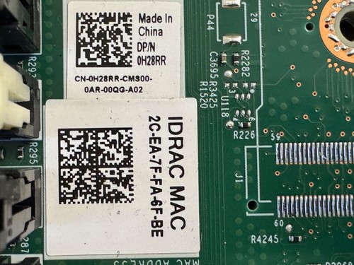 Dell H28RR PowerEdge R640 Motherboard Dual Intel LGA 3647 0H28RR w/2x Heatsinks - Photo 2/3