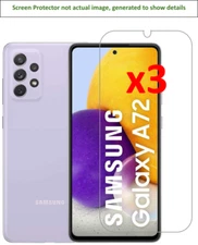 3x Samsung Galaxy A72 5G Screen Protector w/ cloth