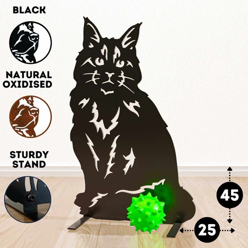 Cat Silhouette Home Decoration Statue Metal Art Garden Ornament Gifts Her Woman - Foto 15 di 48