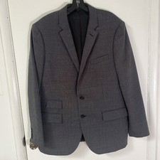J Crew Ludlow Suit Jacket Italian Tickweave Wool Cotton Blackstone C4662 44R