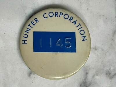 Vintage 1950s Hunter Corp Pittsburgh PA Construction Employee ID Site Badge