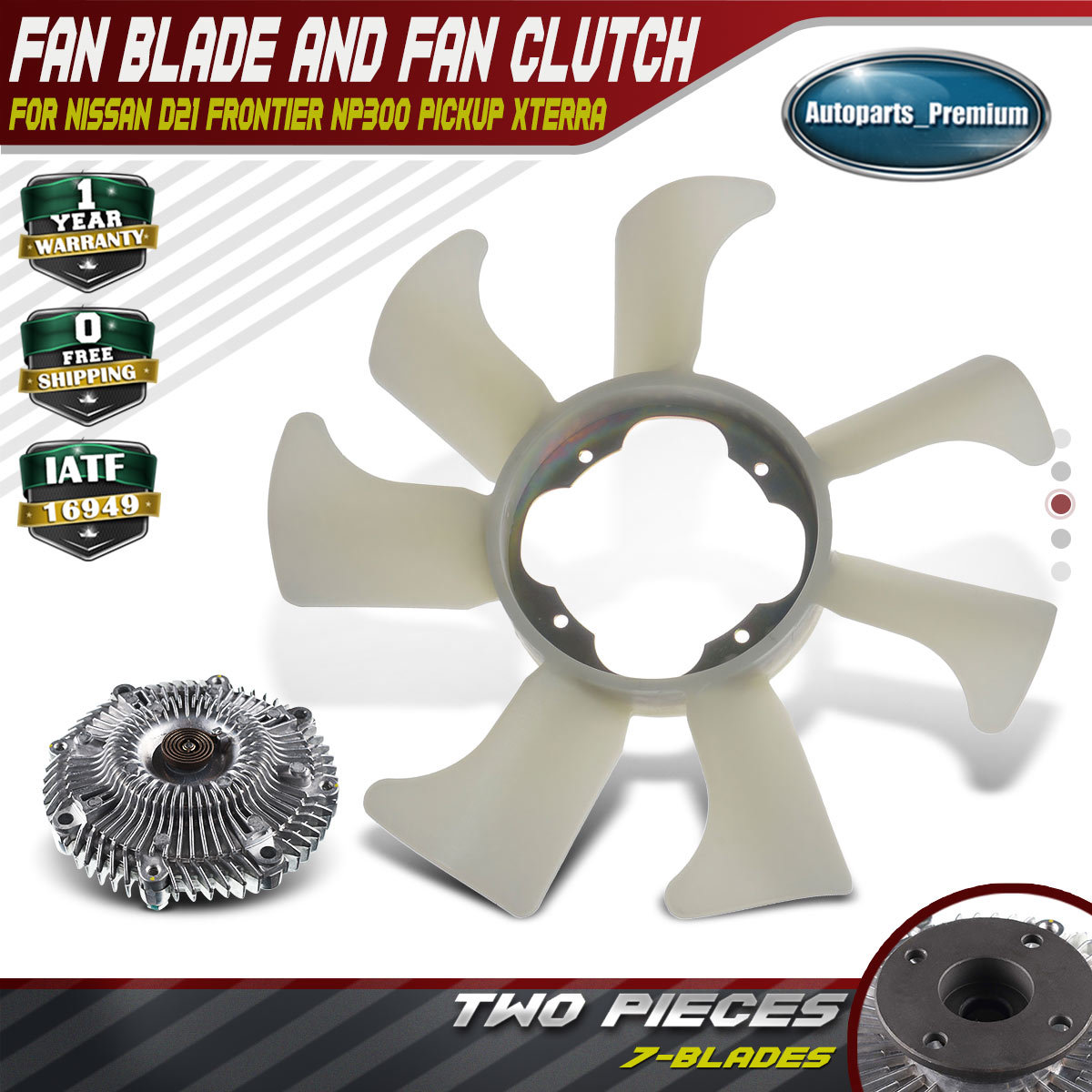 Fan Blade+Fan Clutch for Nissan D21 90-94 Frontier 98-04 Pickup