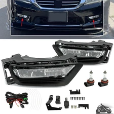 Front Bumper Fog Lights Lamps w/Bulbs For 2013 2014 2015 Honda Accord Sedan 4Dr